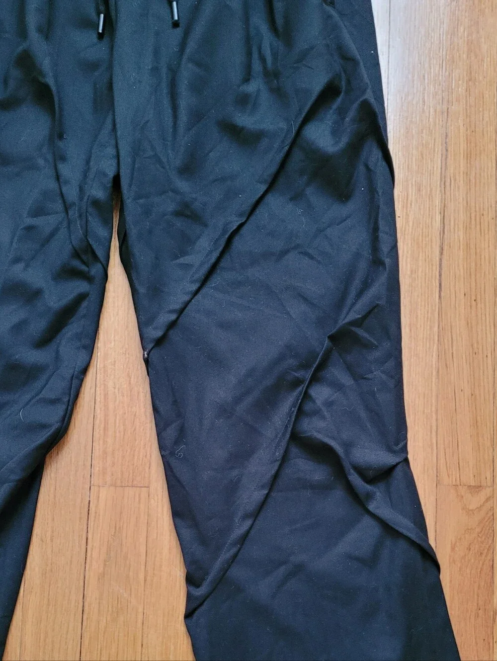 YOHJI YAMAMOTO POUR HOMME BLACK DRAPED LAYERED WIDE LEG PANTS MADE IN JAPAN